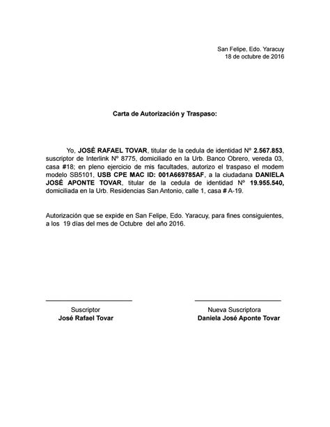 Formato De Carta De Autorizacion Para Tramites Actualizado Julio
