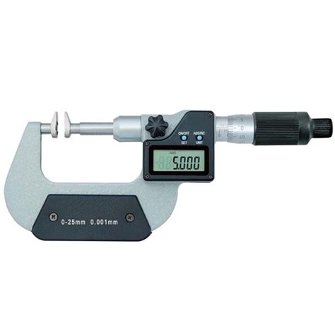 Ip65 Jaw Type Digital Outside Micrometer Din863 For Gear Measuring