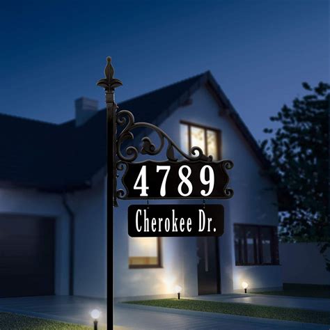 Reflective House Numbers Yard Sign Custom Made With Street Name