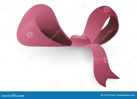 Pink Ribbon To Decorate The Top Of A Design Vector Illustration Stock