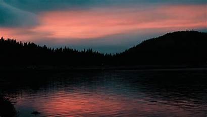 Sunset Lake Horizon Evening Background 1080p Trees