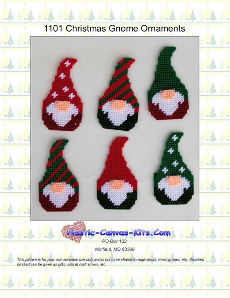 gnome christmas ornaments plastic canvas pattern pdf download etsy