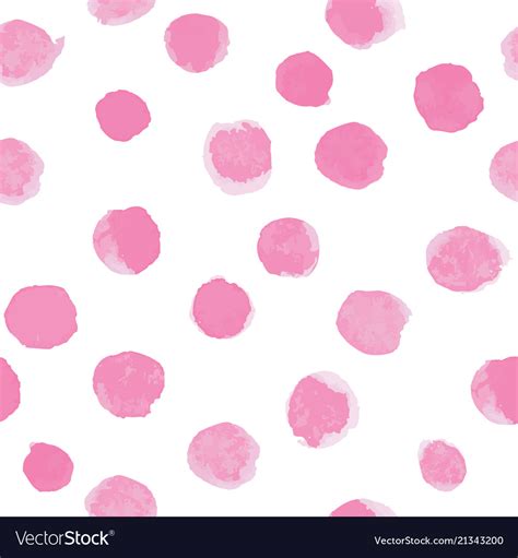 Watercolor Polka Dot Pattern Pink On White Vector Image