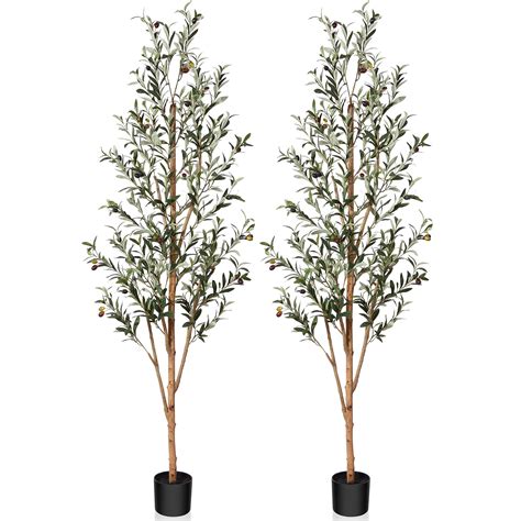 Kazeila Artificial Olive Tree 6ft Tall Faux Silk Plant For Home Office
