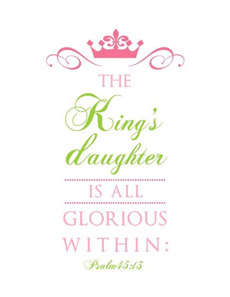 Psalm 4513 The Kings Daughter Printable Art 8x10 Scripture Wall