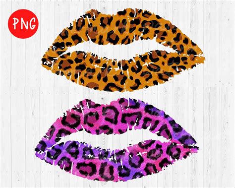 Leopard Lips Png Lips Clipart Sublimation Designs Downloads Etsy