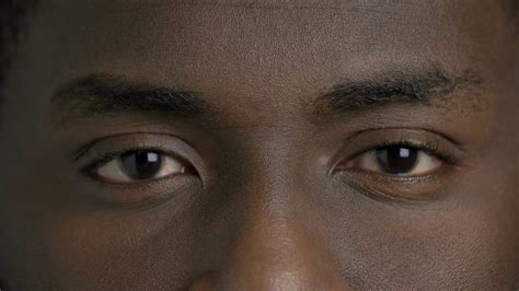 Afro American Man Closed Eyes Close Up Face Of Black Man Close Up