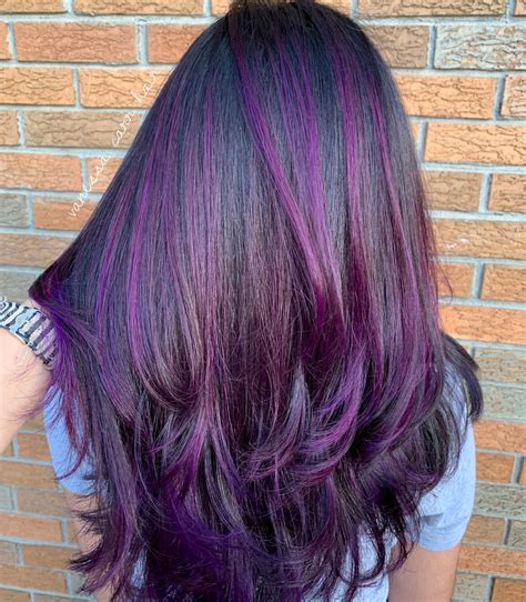 Purple Balayage Dark Hair Dye Balayage Hair Dark Purple Balayage