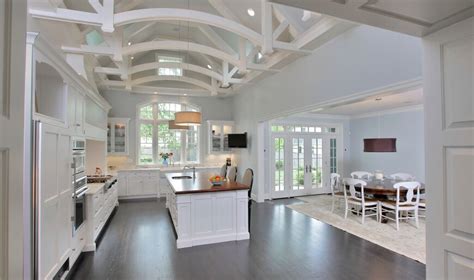 Gallery featuring images of 34 kitchens with dark wood floors. Luxury Custom White Kitchen Design with Dark Wood Floor