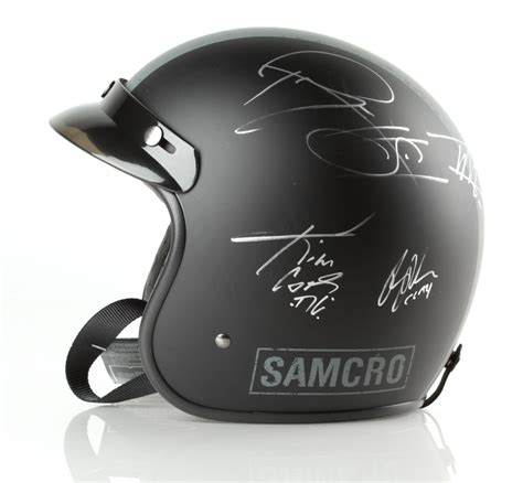 Sons Of Anarchy Full Size Biker Helmet Signed By 7 With Kim Coates