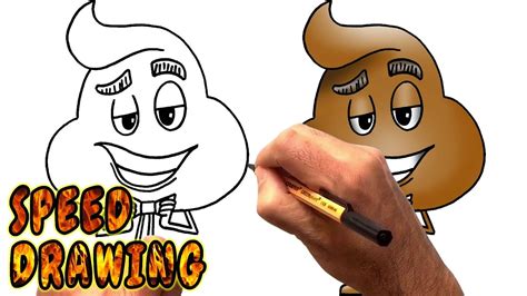 How To Draw Poop From The Emoji Movie Speed Drawing Youtube