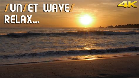 Relaxing Ocean Waves Beautiful Beach Video At Sunset