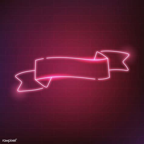 Neon Banner On A Red Background Vector Free Image By