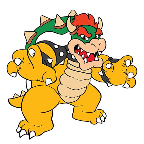 How To Draw Bowser From Super Mario Bros Really Easy Drawing Tutorial