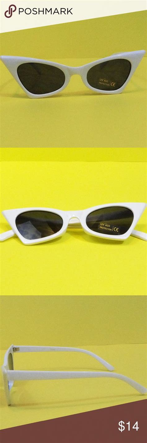 white slim cat eye sunglasses cat eye sunglasses glasses accessories cool sunglasses