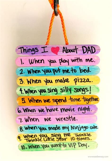 Father’s Day T Idea Top 10 Things I Love About Dad Presente Dia Dos Pais Diy Dia Dos Pais