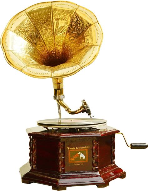 Heinibeg Heinibeg Premium Wooden Brass Gramophone Wooden Gramophone ...
