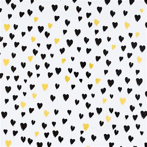 Black And Gold Hearts Foil Wrapping Paper The Container Store