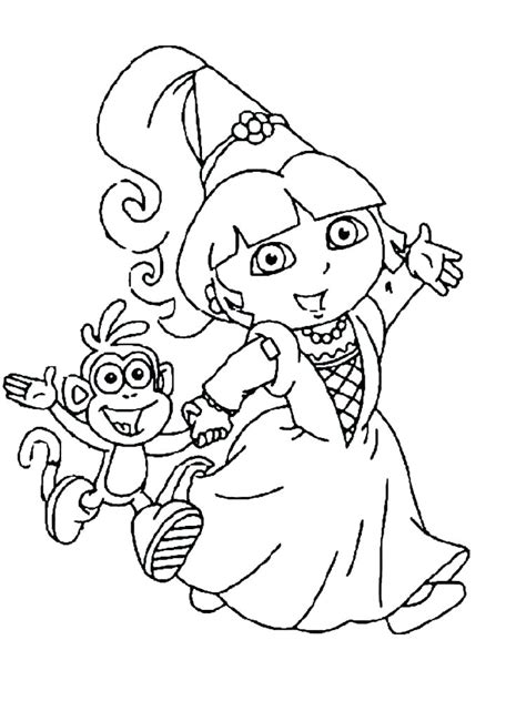 Dora Halloween Coloring Pages At Free Printable