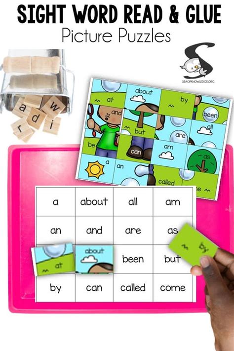 7 Printable Sight Word Activities For Home Picture Puzzles For Bubble Day