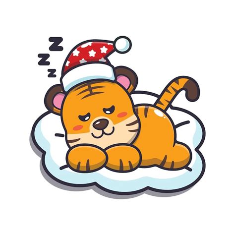 Premium Vector Cute Tiger Sleep Cute Animal Cartoon Illustration