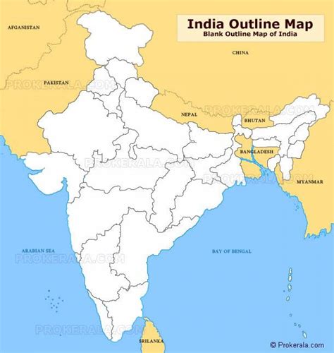 Blank Outline Map Of India India Outline Map Blank Southern Asia Asia