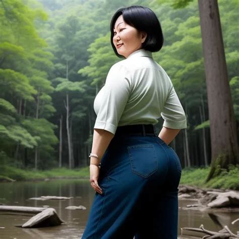 Free Image Big Booty Middle Aged Asian Woman In Pose Showing