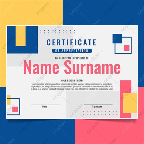 Modern Certificate Template With Geometric Style Template Download On