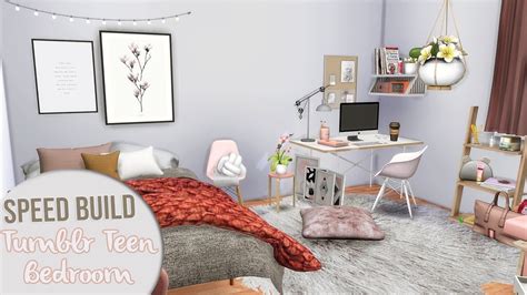 The Sims 4 Speed Build Tumblr Teen Bedroom Cc Links Youtube