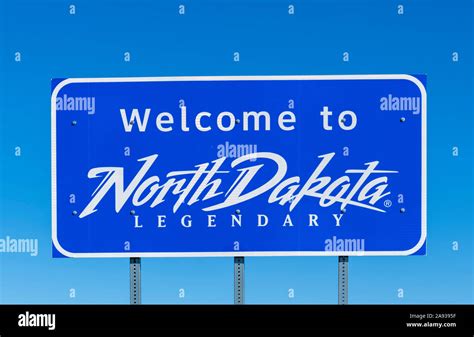 Welcome To North Dakota Sign Usa Stock Photo Alamy