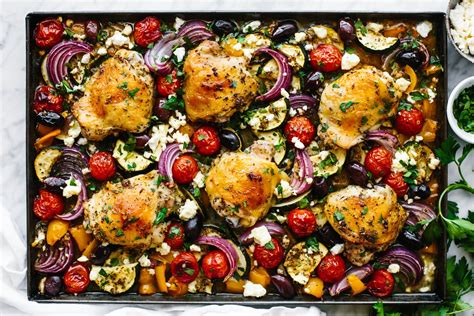 Greek Sheet Pan Chicken Dinner Downshiftology
