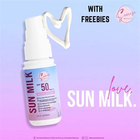Sereese Beauty • Sun Milk Spf 50 Broad Spectrum Sunscreen W Freebies