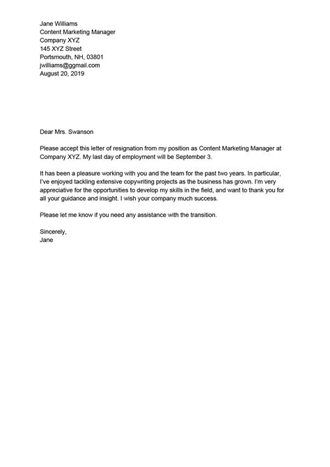 Resignation Letter Format Simple And Short Ideas 2022
