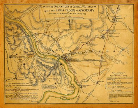 Battles Of Trenton Princeton New Jersey 1777 Map