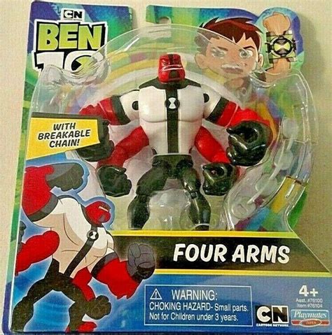 Ben 10 Cartoon Network Four Arms Wbreakable Chain 4 Inch Action Figure
