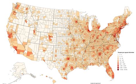 Map Us Counties By Population Density Infographictv Number