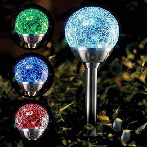1pcs Solar Lights Outdoor Cracked Glass Ball Led Garden Lights