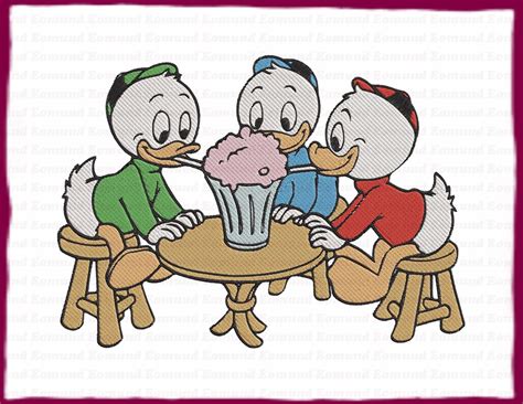 Huey And Dewey And Louie Ducktales Fill Embroidery Design 25 Etsy
