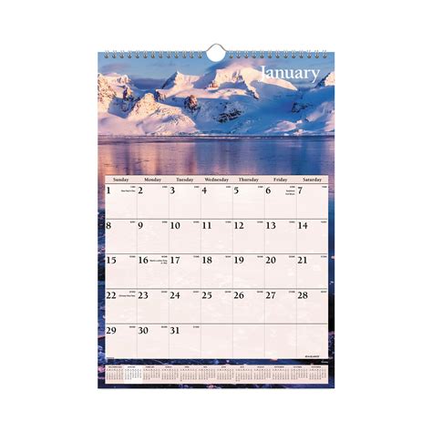 Scenic Monthly Wall Calendar Scenic Landscape Photography 12 X 17