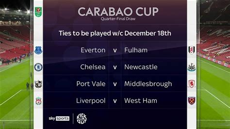 Carabao Cup Quarter Final Draw Chelsea To Host Newcastle West Ham To Visit Liverpool