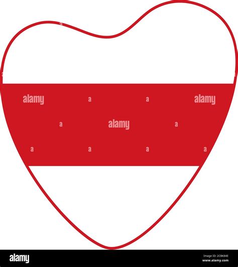 Belarus White Red White Flag In Heart Shape Vector Illustration
