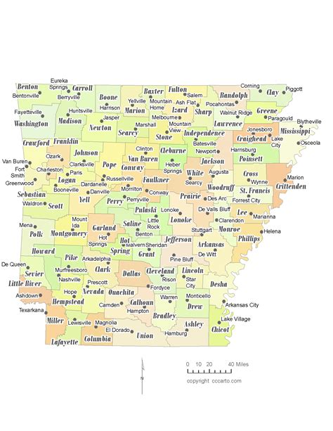 Map Of Arkansas With Counties And Cities World Map