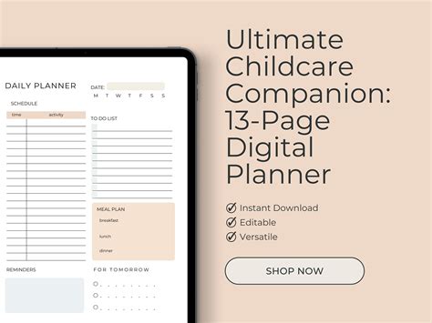 Caregiver List & Trackertemplate/digital Planner/childcare Organizer