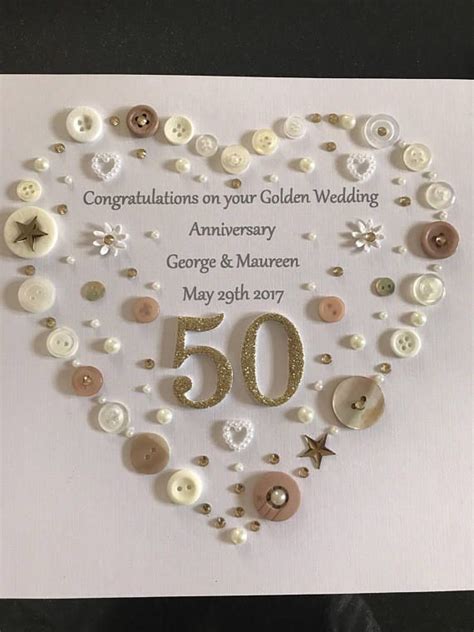 Traditional 50th wedding anniversary gifts: Golden Wedding Anniversary Button Art Frame Golden Wedding ...