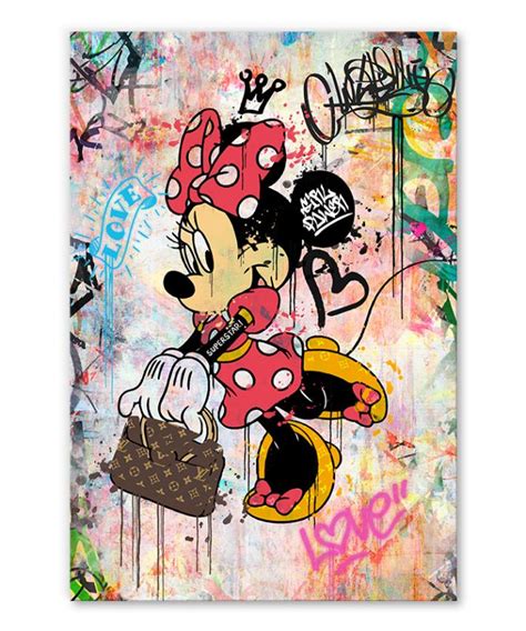 Tableau Déco Minnie Mouse Sac Louis Vuitton Street Art Disney Mickey