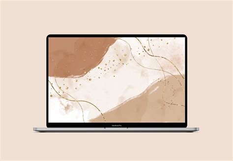 Macbook Wallpaper Aesthetic Boho Laptop Backgrounds Beige Etsy