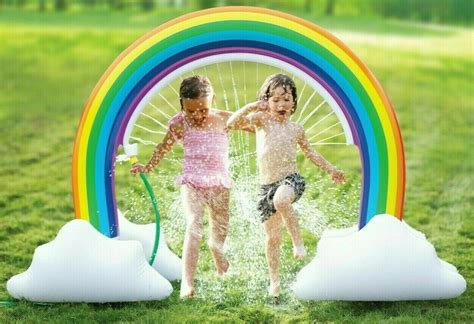 Rainbow Sprinkler Toy For Kids Inflatable Pool Summer Fun Spray Water