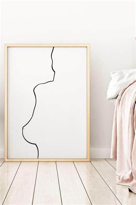 Womans Body Silhouette Wall Art Line Drawing Printable Wall Art By
