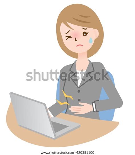 Stomach Ache Business Woman Stock Vector Royalty Free 420381100