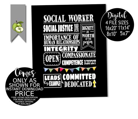 Social Worker Office Decor Social Worker Poster Office Art Etsy